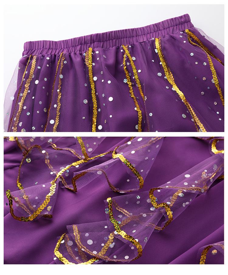 Huayu 2025 Indischer Bauchtanz Langarm Auftrittskostüm für Erwachsene