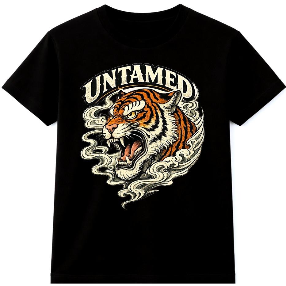 Tiger T Shirt Roaring Tiger Head Wildlife Untamed Streetwear Tee S