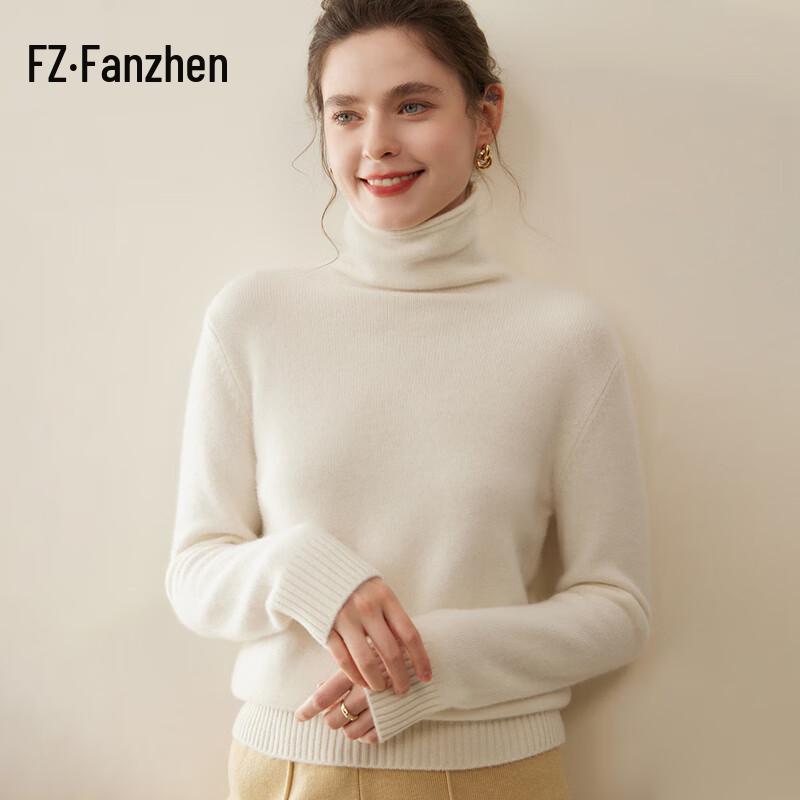

Fanzhen Women s 100% Cashmere Turtleneck Sweater L