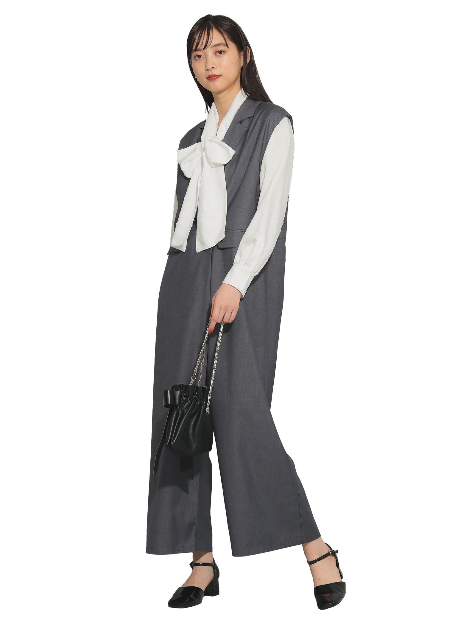 

Ray Beams Women s Tailored Collar Jumpsuit/All-in-One Suit, Gray 0