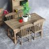 Simulation Wood Miniature Dining Table Chair for Dollhouses Decoration and Creative Dollhouses Scene Display Decoration