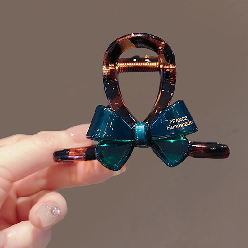 

Корейский контрастный бант средний зажим-акула модный штампованные буквы полусобранный зажим для волос заколка