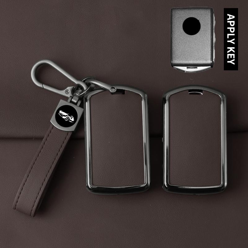 Metal Leather Car Key Case Cover For Volvo S60 S90 Xc40 Xc60 Xc90 V60 V90 C40 Polestar 1 Polestar 2 Protector Protector Keychain