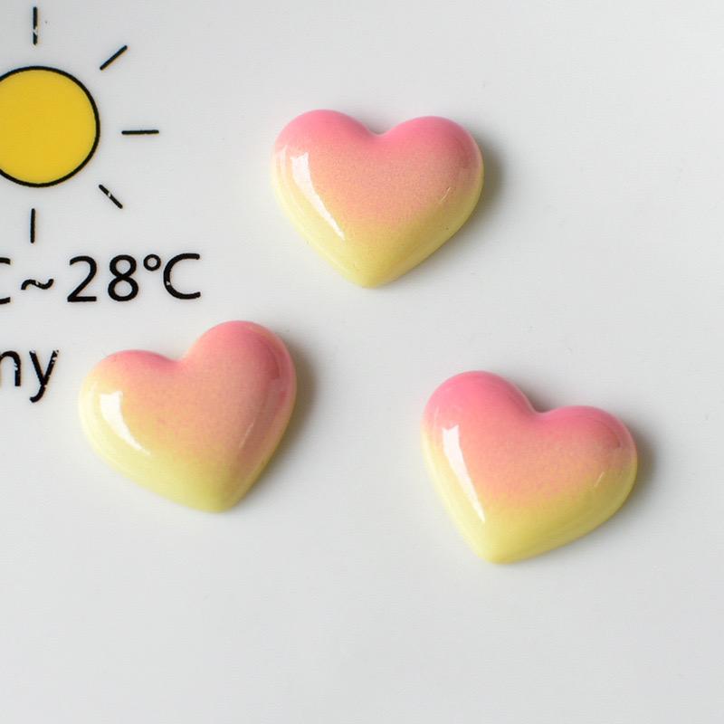 10 Pcs New Cartoon Sweet Gradient Color Love Pentagram Peach Heart Resin Scrapbook Diy Decorative Jewelry Accessories A83