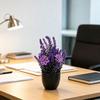 Simulated Lavender Potted Plant No Watering Maintenance-Free Faux Lavender for Indoor Decor Allergy