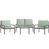 VidaXL Garden Lounge Set with Cushions 4 Pcs, Set of Chairs with Backrest, Furniture Set, Patio Furniture, 3188016