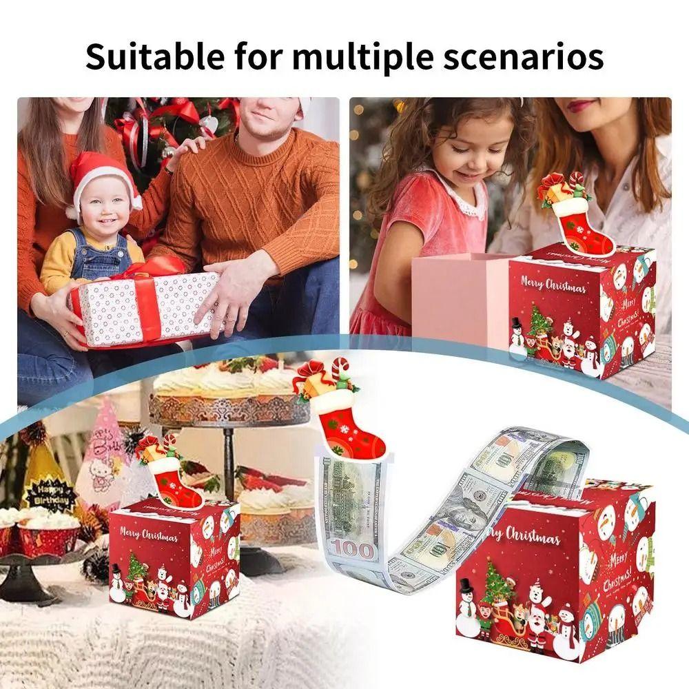 Money Roll Pull Out Christmas Money Box Christmas Stockings Design Cash Gift Box  New Year