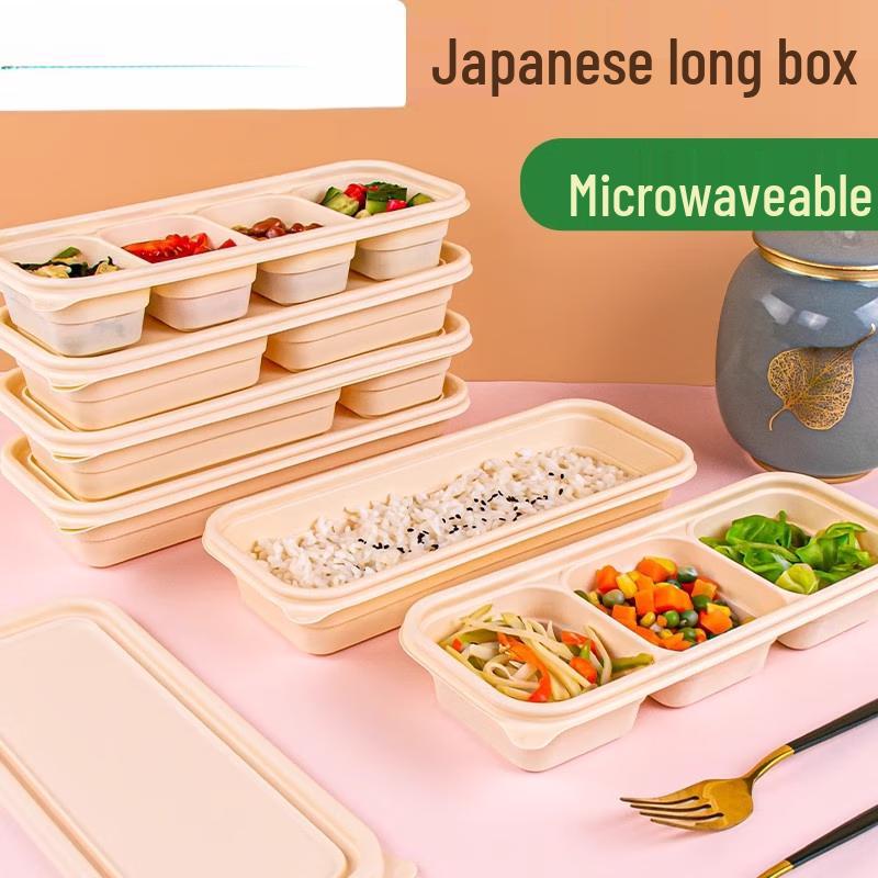 Eco-Friendly Corn Starch Disposable Round Lunch Boxes with Lids, 50 Sets