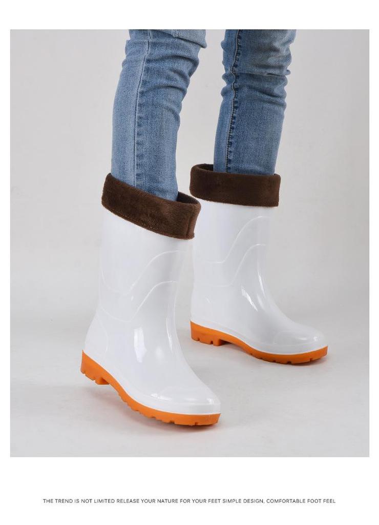 White High-Top Rain Boots: Acid, Alkali, Corrosion Resistant, Waterproof, Oilproof Farm Shoes