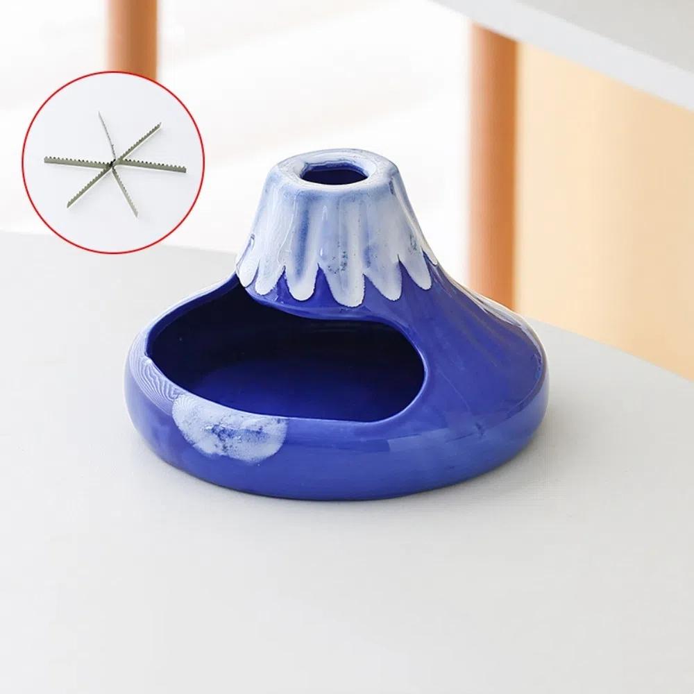 

Портативная подставка для москитных благовоний в форме вулкана, керамический держатель против ожогов, для использования в помещении темно-синий