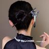 High-End Chinese Wooden Hairpin with Tassels – Ancient Style Ebony Faux for Women