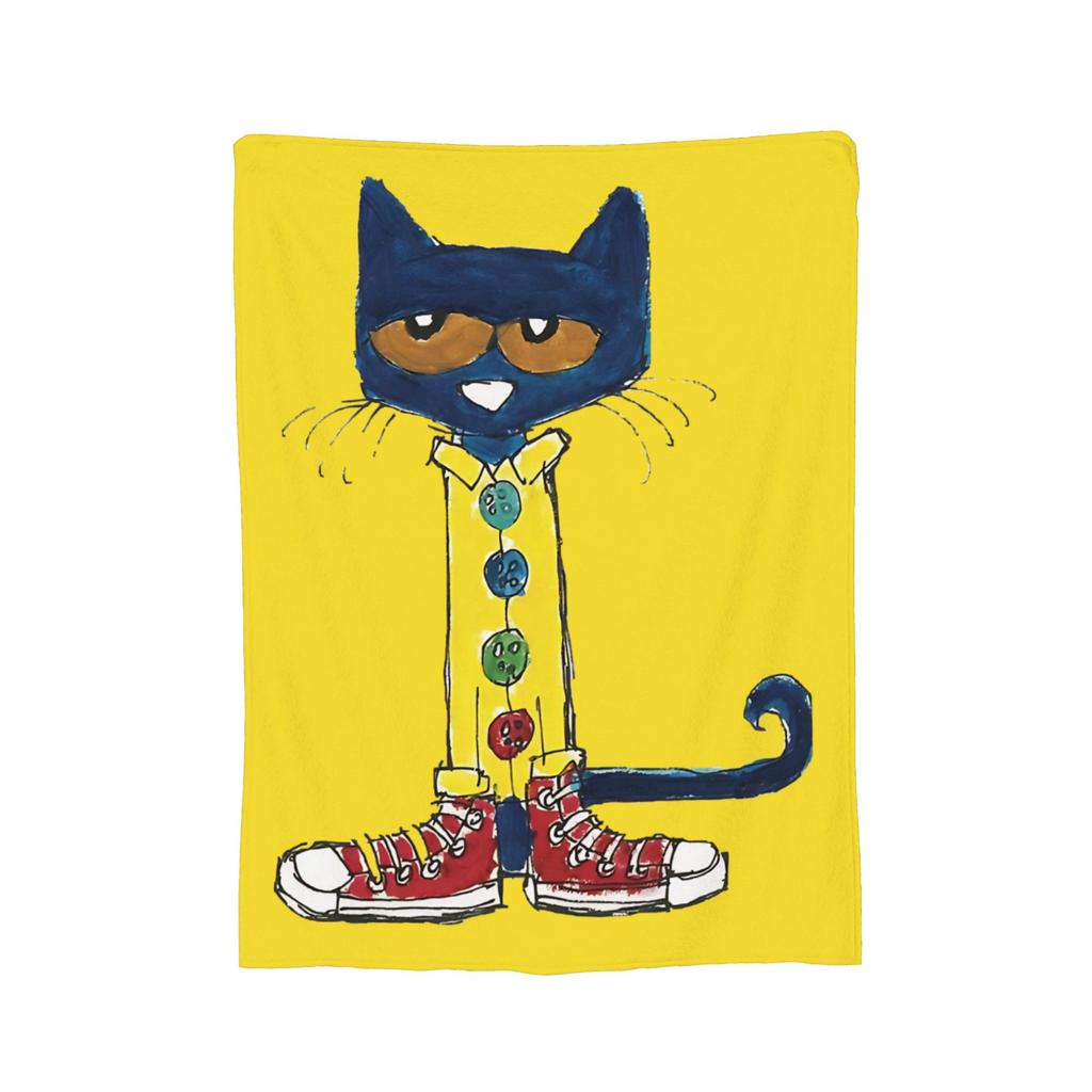 Pete the Cat Cartoon Cat Flannel Blanket Fashion Throw Blankets for Bed Sofa Couch 200x150cm Bedspread