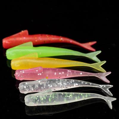 15PCS 6 Colors Fishing Soft Lures TPE Floating Minnow Baits Outdoor Artificial Lures  Fishing