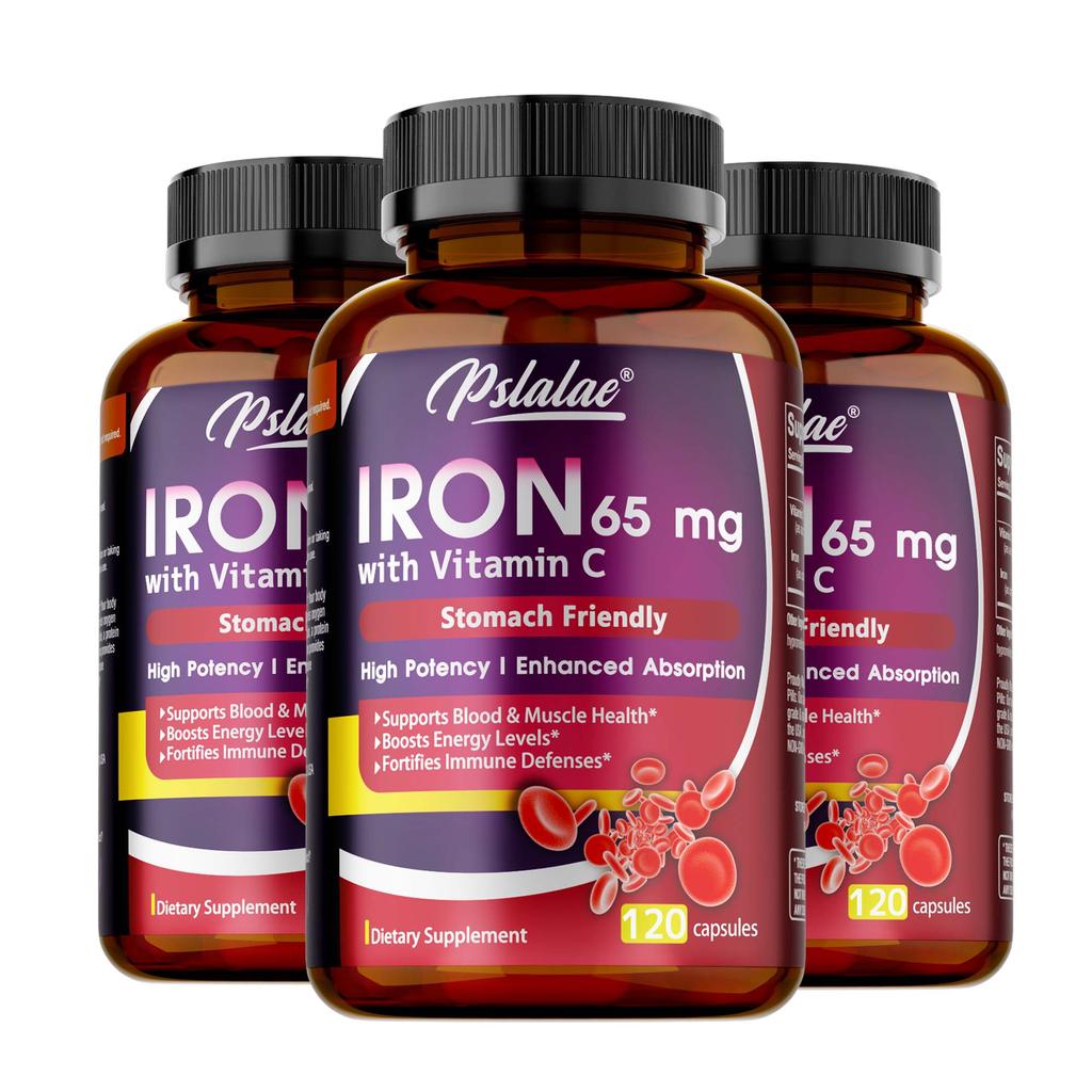 Pslalae Integratore Alimentare di Ferro, Contiene Essenza di Vitamina C, Integratore Nutrizionale Quotidiano