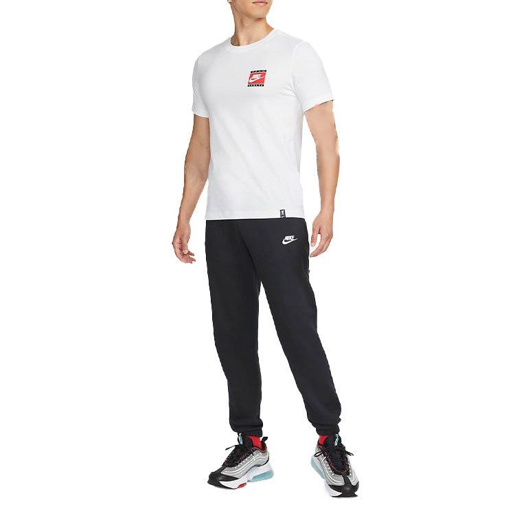 Nike T Shirts Men's White Crew Neck Moderate Straight Fit DJ2729-100