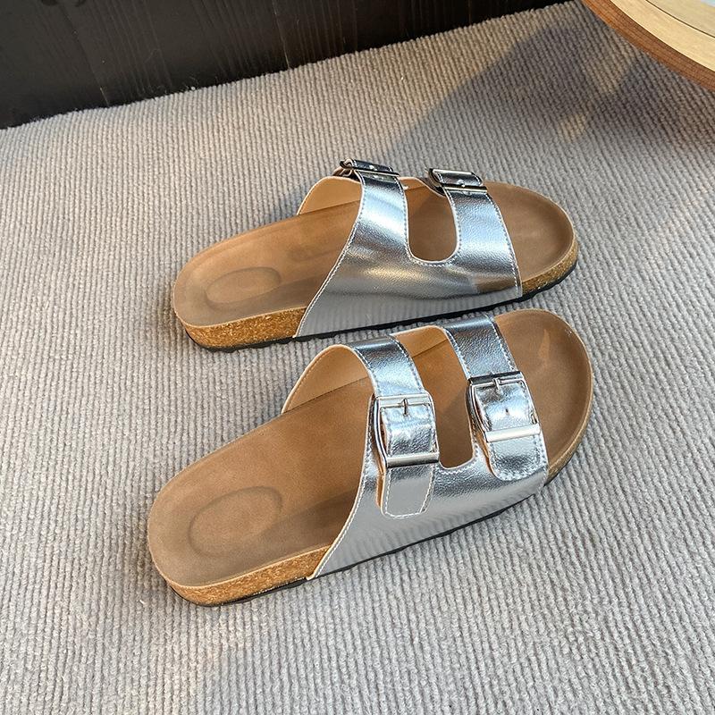 

Fashion Korea Summer Retro Chunky Platform Sandals Adjustable Buckle Strap Comfortable Beach Slides Versatile Outdoor Casual Flip Flops 41
