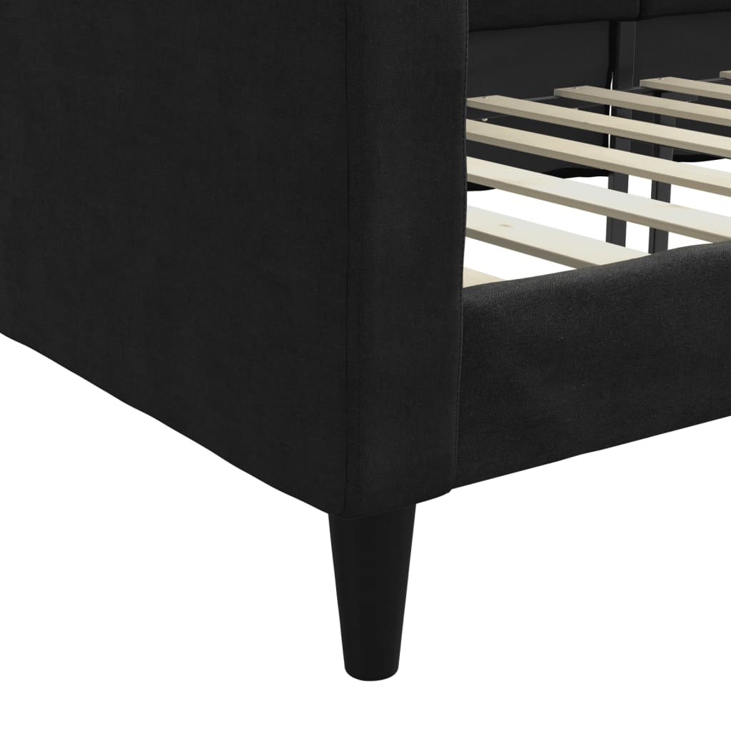 Daybed Black 90x190 Cm Fabric