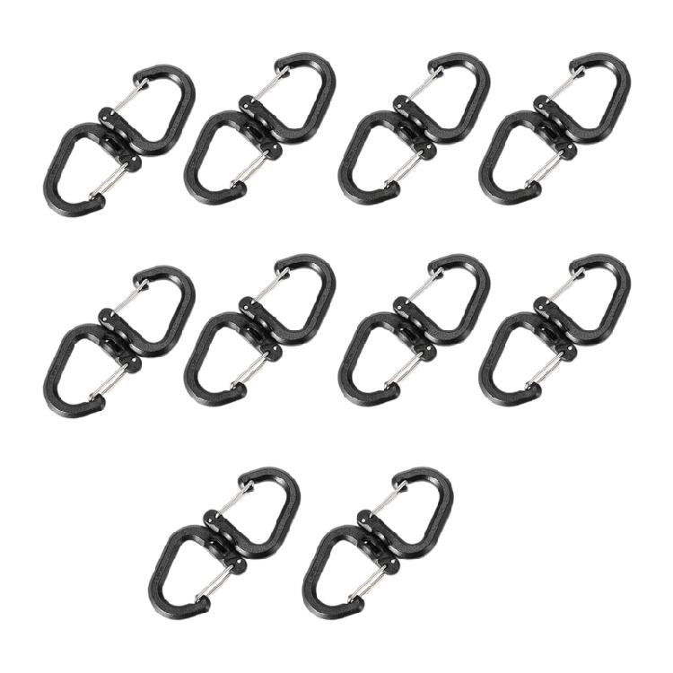 Outdoor Camping Double Hooks 360 Rotating Double Carabiner Portable S Chain Hooks Backpacks Keychain Carabiner Enduring