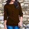Women's Fashionable Hemp Rope Knitted Detail Round Neck Long Sleeve Sweater Luxurious Relaxed-fit Slimming and Versatile Top