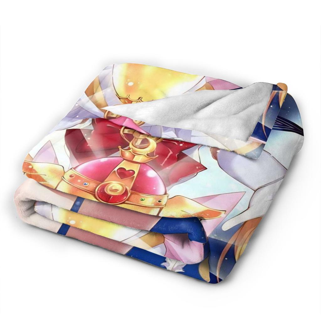 S-SAILOR Anime M-MOON Blankets  Warm Soft Funny Plush Bedding Throws For Children Home Decor Flannel Bedspread Bed Cover