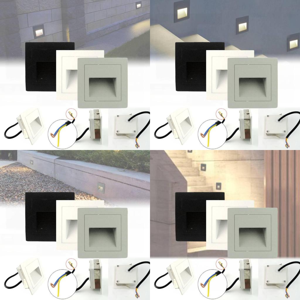 Waterproof Led Step Light Ip55 Black Aluminum 3w For Outdoor Balcony And Garden