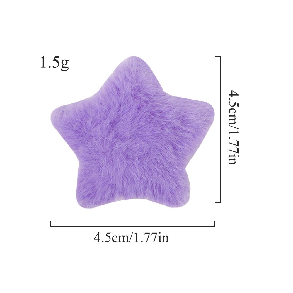 6Pcs New Cute Five-pointed Star Solid Color Plush Hair Clip air Ring Hair Clips for Kids Fashion Headdress Baby Hair Accessories