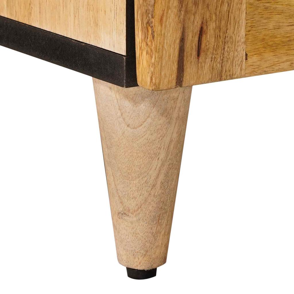 Nightstand In Natural Finish 40 X 33.5 X 46 Cm Solid Mango Wood