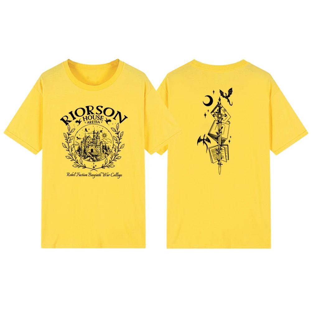 Riorson House T Shirts Vintage Fourth Wing Basgiath War College T-shirt Unisex Short Sleeve Tshirts Rider Shirt Bookish Gifts