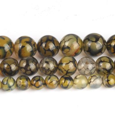 4//6//8//10mm Natural Dragon Veins Agate Onyx Gemstone Round Loose Beads 15/'/'