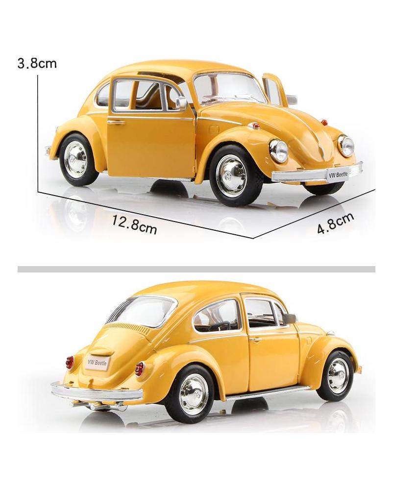 Retro Classic 1967 Volkswagen Beetle 5 Inch Metal Car Simulation Diecast & Toy Vehicle RMZ City 1:36 Alloy Model Gifts For Children