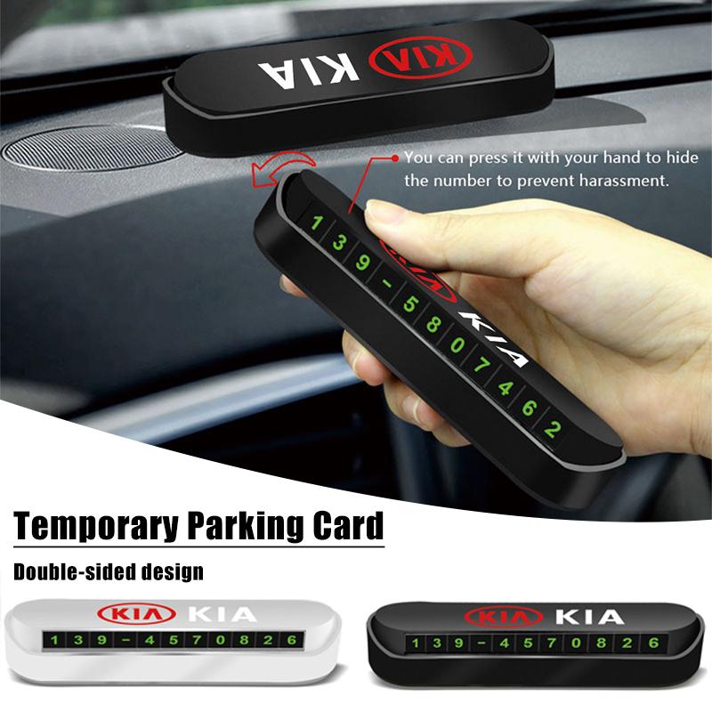Car Temporary Parking Card Phone Number Card Plate Sticker For Kia Ceed Sorento Picanto Sportage K2 K6 KX1 RIO Optima PV5 K4 K3 Lhwbn44