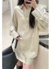 Wen Jiu 26 Early Spring New 100% Mulberry Silk Striped Loose Women's Shirt