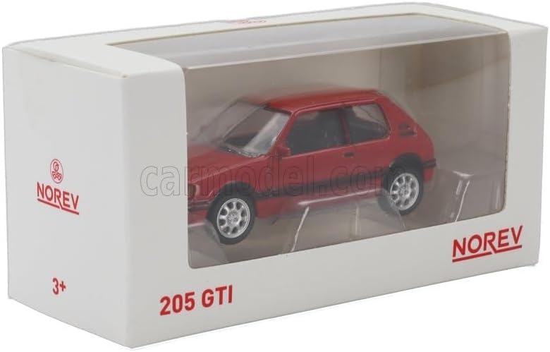 NOREV Peugeot 205 GTI 1.9 Miniature Car 1/54 Scale PEUGEOT 1991 (RED)