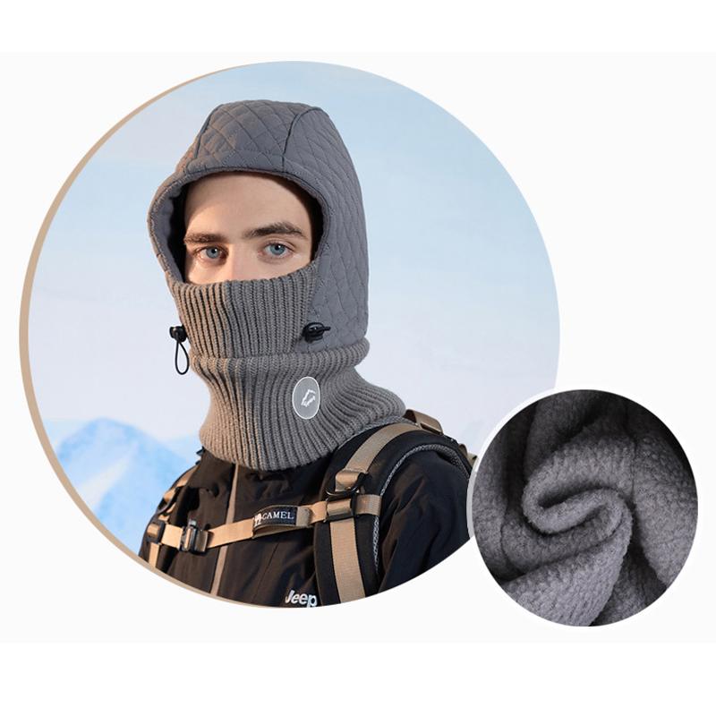 Winter Hat Mask Scarf All-In-One Hat Men's Velvet Warm Pullover Hat Women's Outdoor Cycling Ear Protectors Bomber Hat