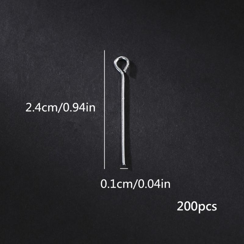 200pcs 9 Shaped Crafting Eye Head Pins For Jewelry Making High Strength Metal Components For Necklace Earrings