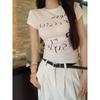 Internet Celebrity Explosion Letter Short-sleeved T-shirt Women, Summer New Slim Slim Slim Print Top