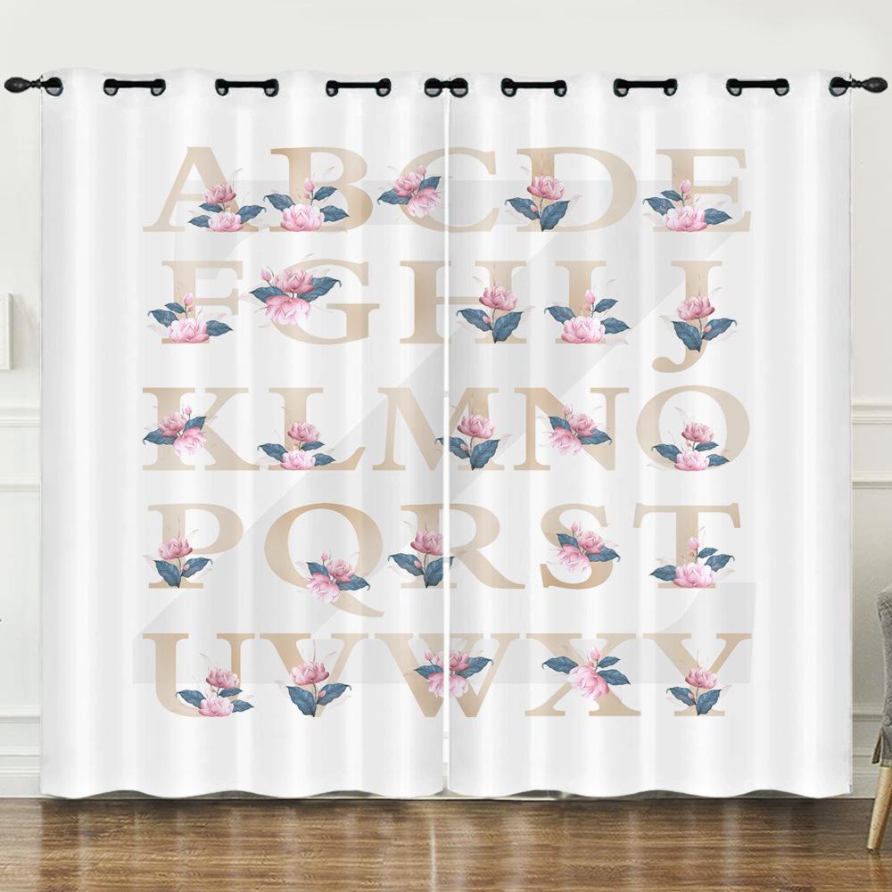 

Штора L Солнцезащитная Спальня Комната Цифровая печать Блэкаут Без пробивания 97cm*114cm*2