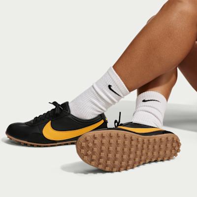 Damen-Sneaker Nike Low-Top Freizeitschuhe Unisex Schwarz Gelb