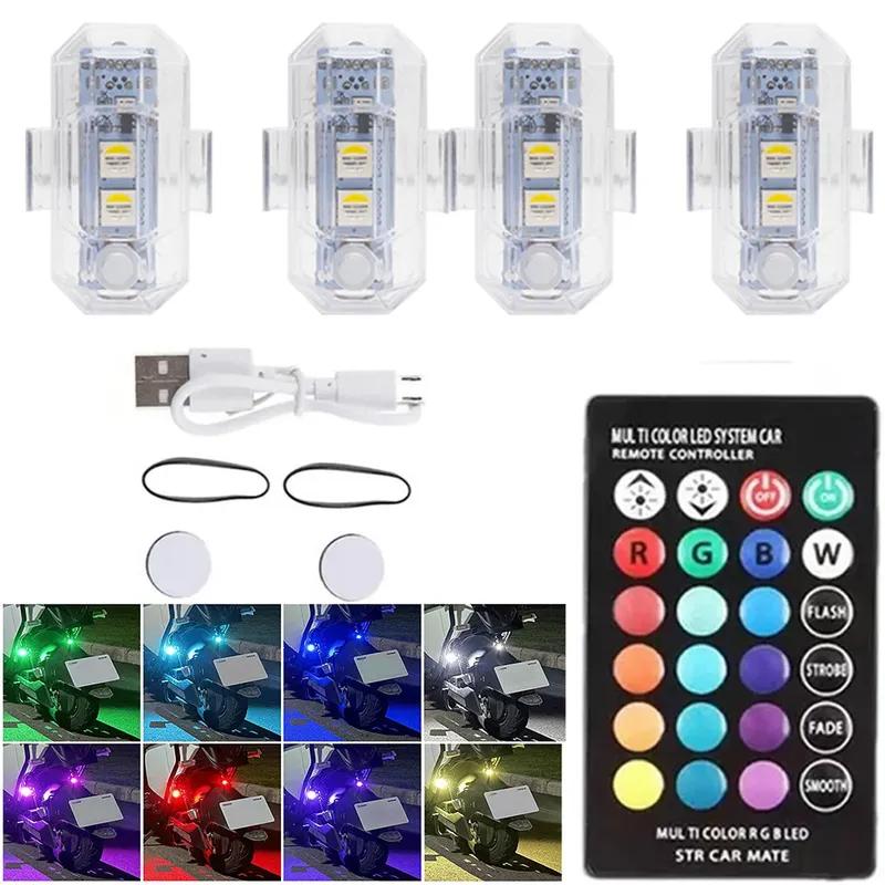 RGB Led Aircraft Strobe Lights Motorcycle Car Light LED Flash Position Wireless Lamp Aircraft Airplane Helicopter Warning Lights