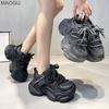 Mode Strass Plateau Chunky Sneakers Dames Herfst Nieuw Hoogte Verhogend Ademend Casual Sneakers voor Dames Maat 35-40