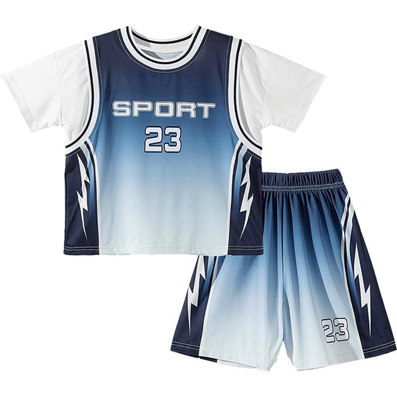 Beibeiyi Kids  Gradient Mesh Breathable Summer Sports Set 130/64