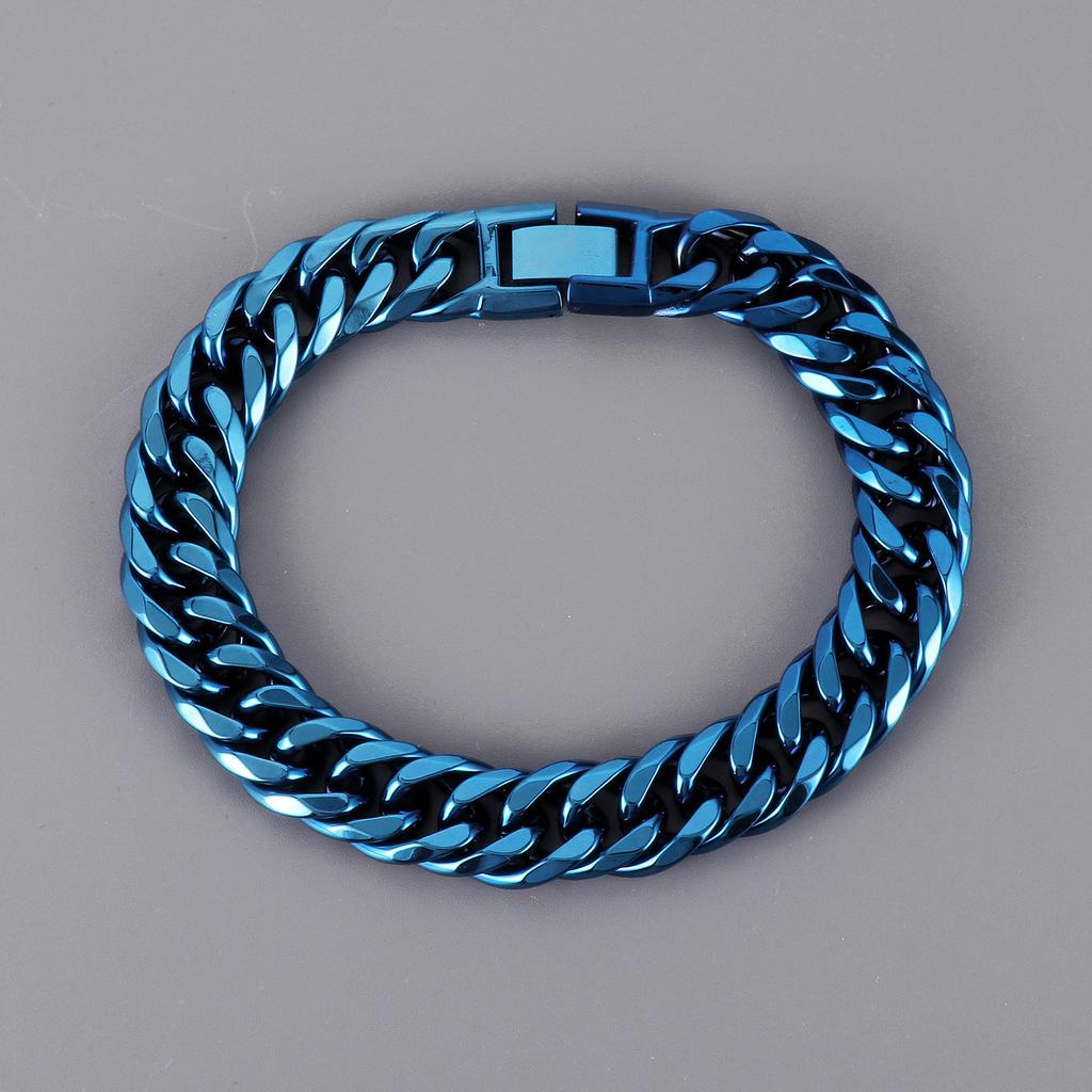 Trend Smycken Spänne Smycken, Hip Hop Stil 12Mm Kantad Kryptering Dubbelvävd Denim Kedja Titanstål Herrhalsband