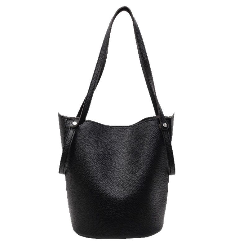 Trend Niche Design Child And Mother Bucket Bag Women'S Large-Capacity Solid Color Simple Casual Shoulder Bag
