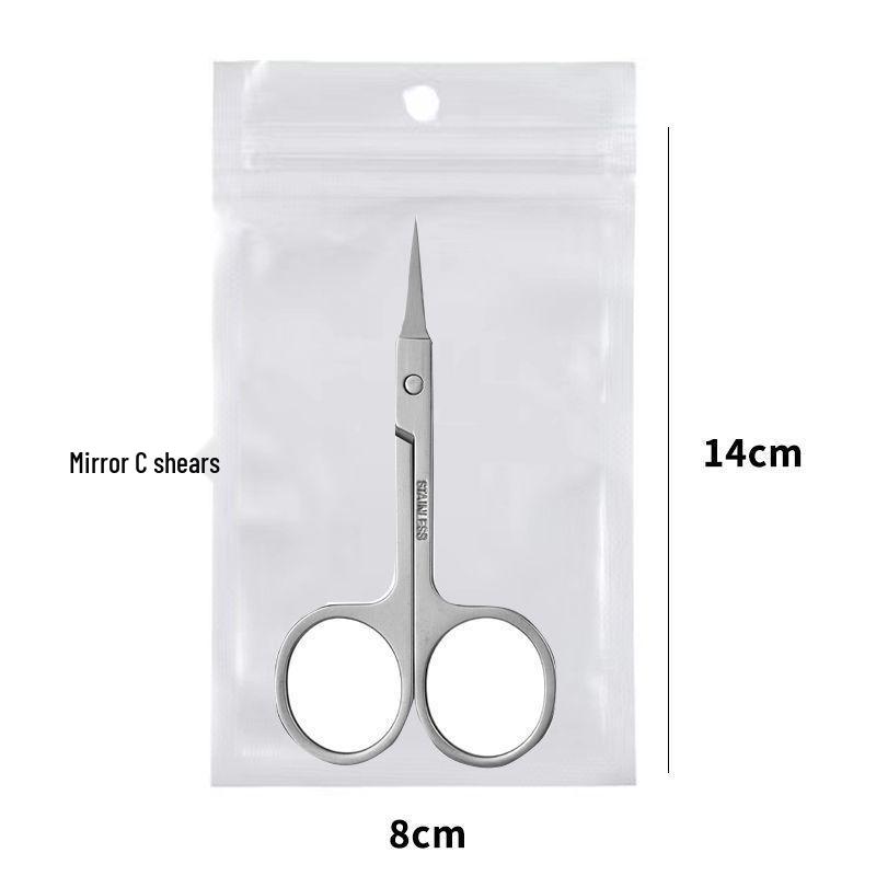 In-Stock Sharp A-Type Eyebrow and Nose Hair Scissors - Stainless Steel Makeup Tool with Pointed Tips