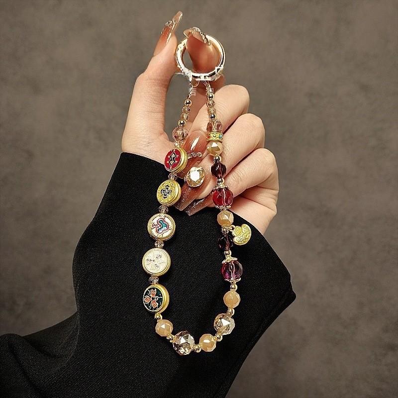 Classic Phone Lanyard With Water Crystal Beads For Men Women