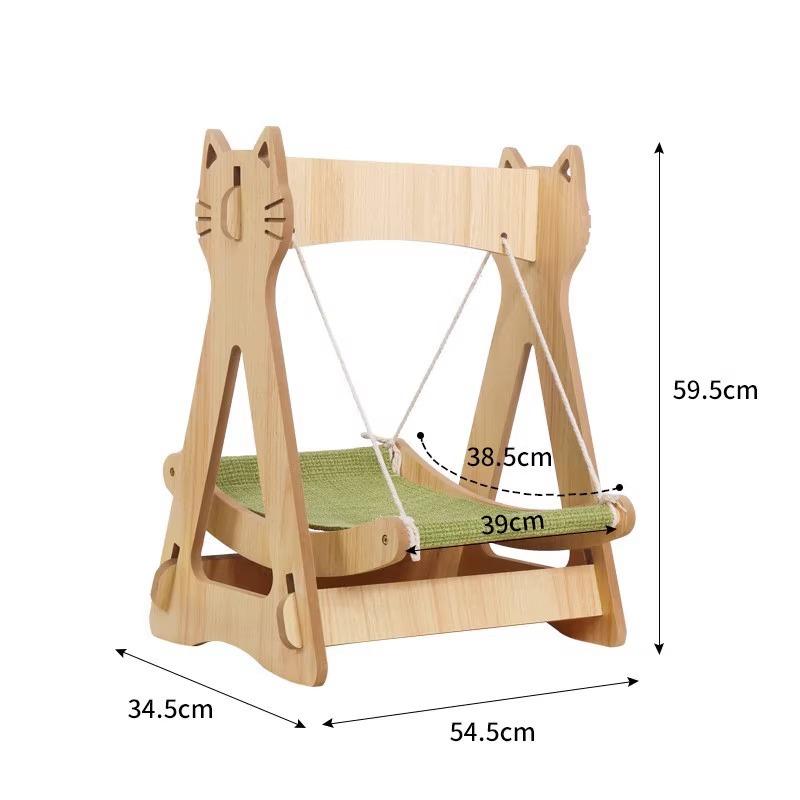 Cat Hammock Solid Wood Cat Swing Nest Dog Nest Summer Hammock Cradle Hemp Rope Hanging Nest
