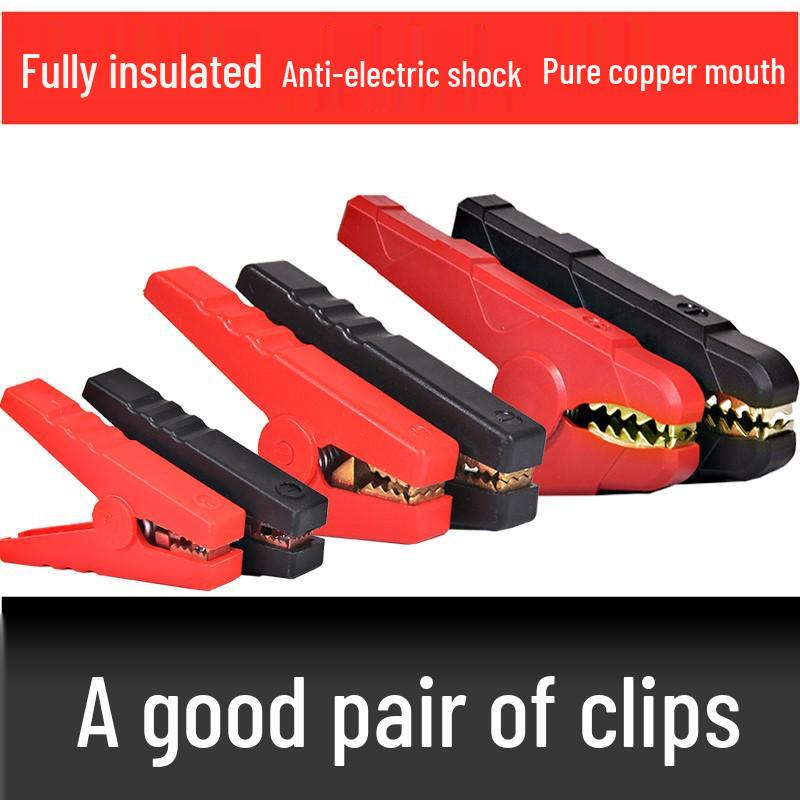 Pure Copper Alligator Clips: Large & Small Battery Charging Clips for Car Jump Start & Wire Connections