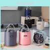 Modern Simple Style Oxford Cloth Cylinder Thermal Lunch Bag With Multiple Functions For Travel Outdoor