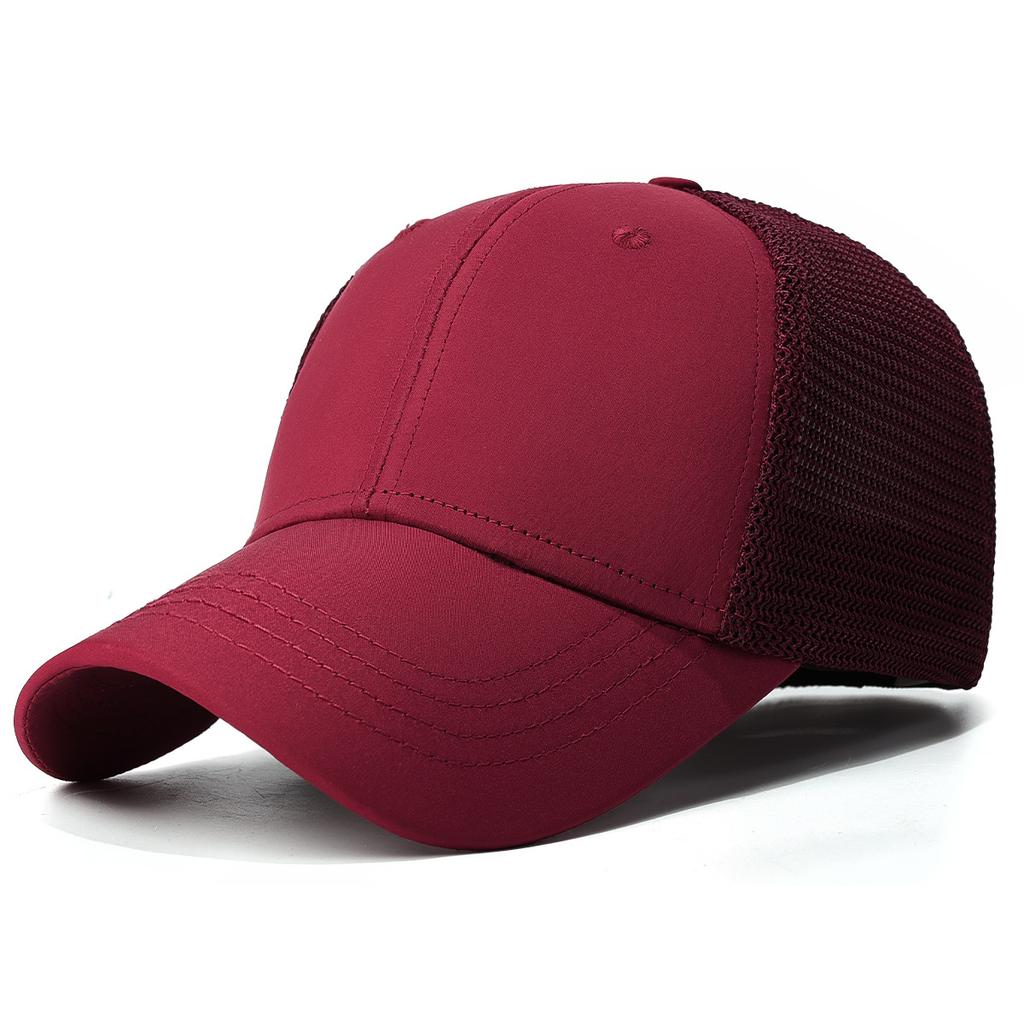 Sommer Neue Vollrücken-Netz-Flachpanel-Baseballkappe, Modischer Und Schlichter Entenschnabelhut, Outdoor Hartschalen-Sonnenhut
