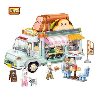 1388PCS LOZ Blocks Bakery Truck Model Car Building Bricks for Girl Educational Creat Gifts Fun Toy for Kids Brinquedos Boy 1127